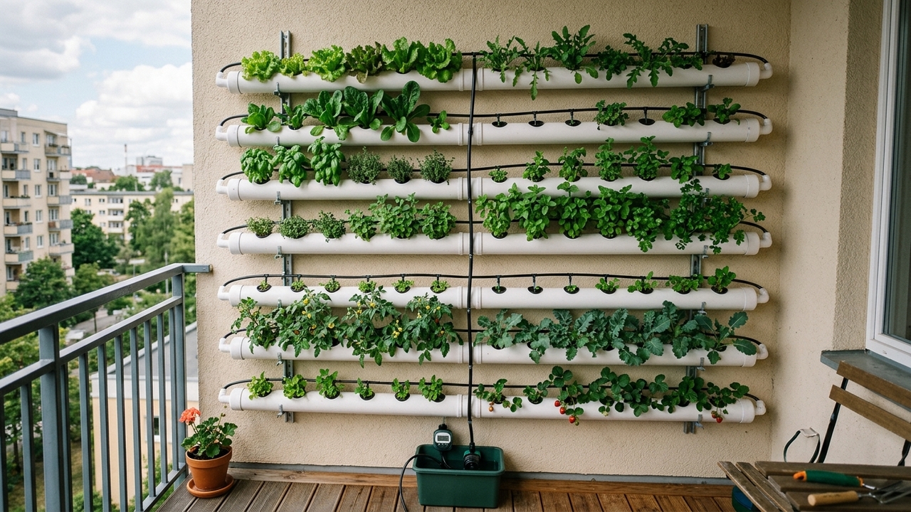 Horta vertical com irrigação ajuda a cultivar em casa mesmo com pouco espaço e mais praticidade