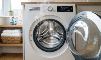 A máquina parece limpa por fora, mas o mofo por dentro pode estar causando cheiro forte e deixando sua roupa fedida