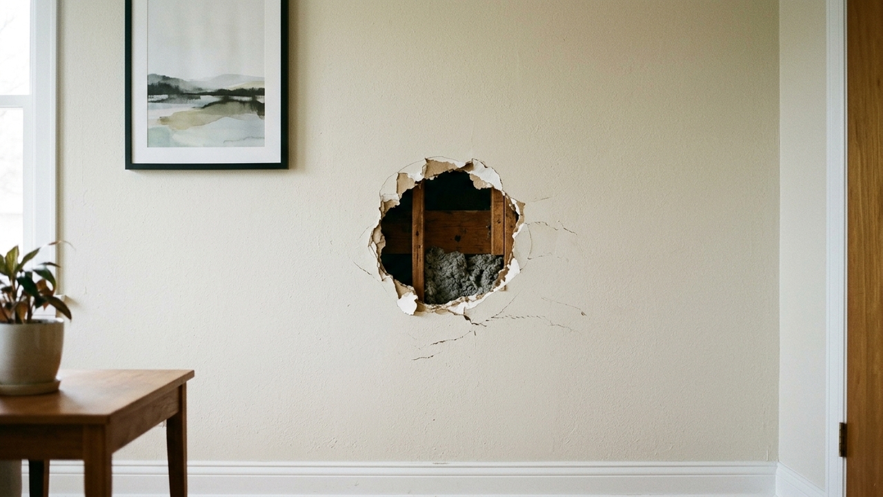 Como consertar parede com buraco maior e evitar que o remendo apareça depois da pintura
