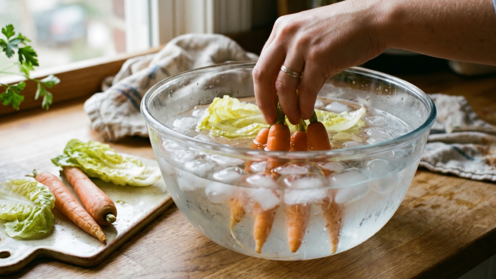 Legumes murchos voltam a ficar crocantes com um truque simples de 5 minutos
