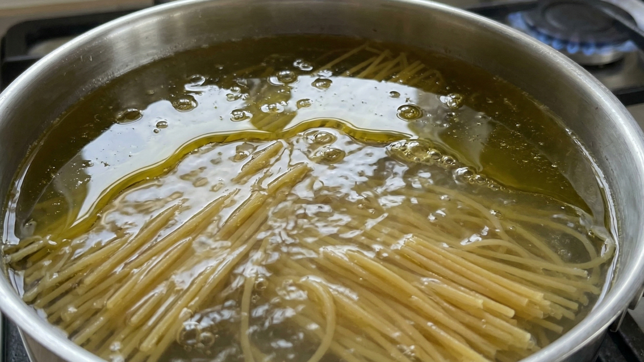 Colocar óleo na água não evita que o macarrão grude e ainda pode estragar o resultado final