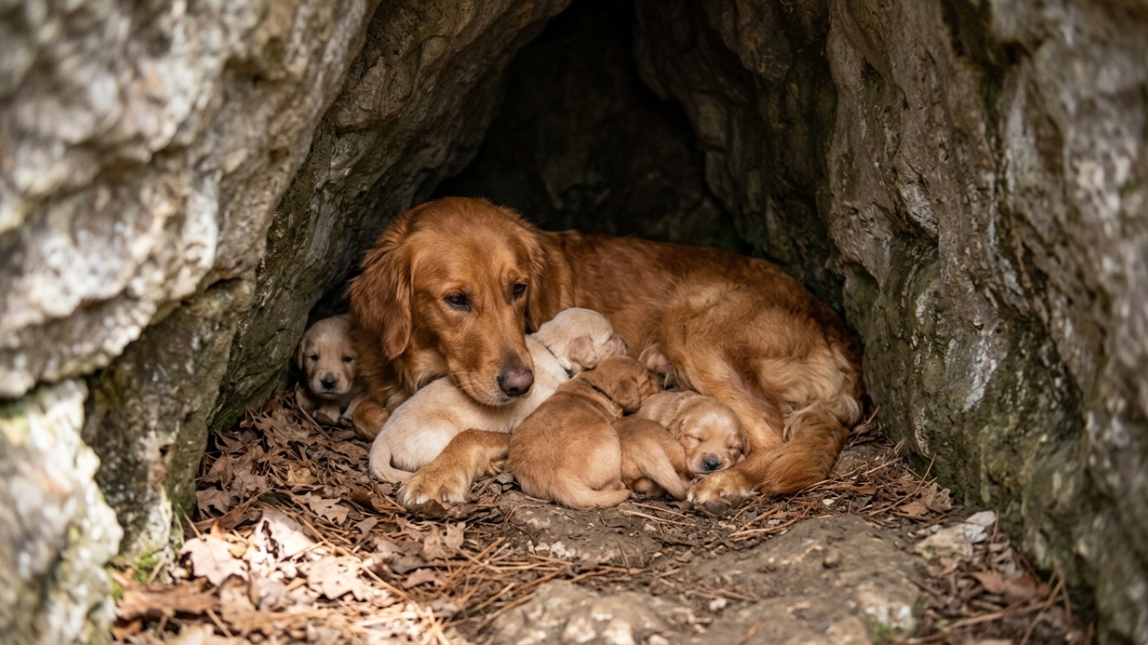 Socorrista salva mãe e filhotes em caverna após ouvir gritos