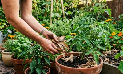 O melhor jeito de usar casca de banana nas plantas sem erro e garantir crescimento mais forte e saudável