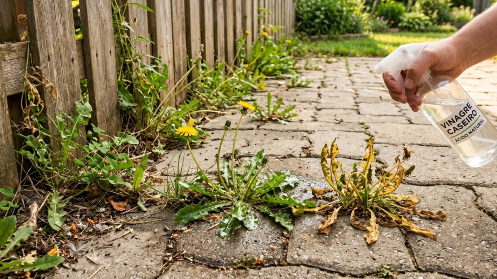 Adeus mato entre frestas: a mistura caseira que ajuda a deixar o quintal limpo com muito menos esforço