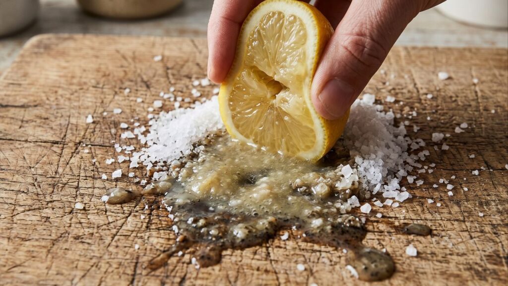 Misturar limão com sal: para que serve e por que essa receita é usada na limpeza da tábua