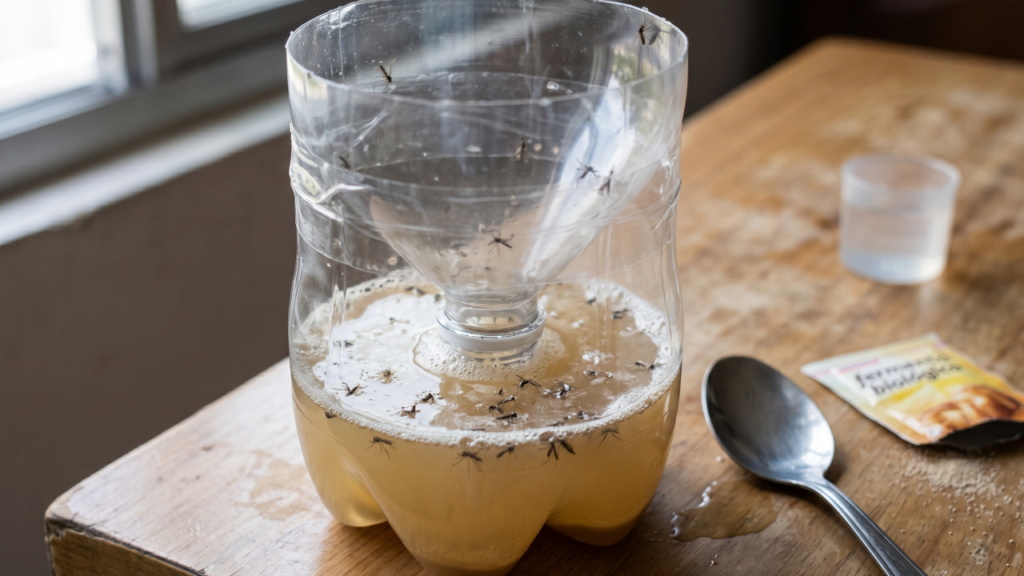 A armadilha para mosquito com garrafa PET que leva 5 minutos e voltou a ganhar espaço nas noites quentes