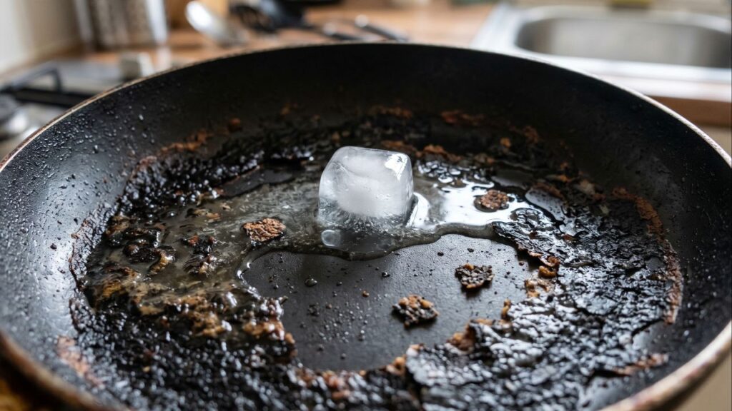 Você queimou a comida na panela? Gelo vai te salvar