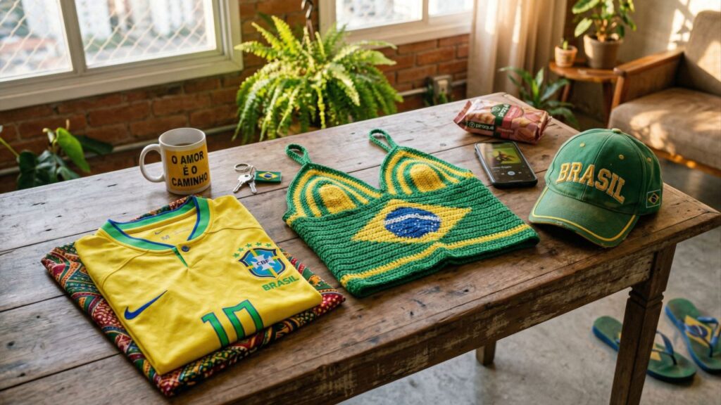 Entre na tendência brazilcore com este top de crochê inspirado na bandeira do Brasil