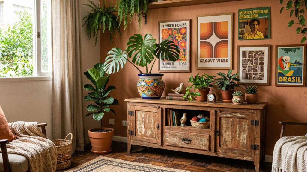 Nem minimalismo nem estilo industrial: a tendência vintage para decoração com plantas e cores em 2026