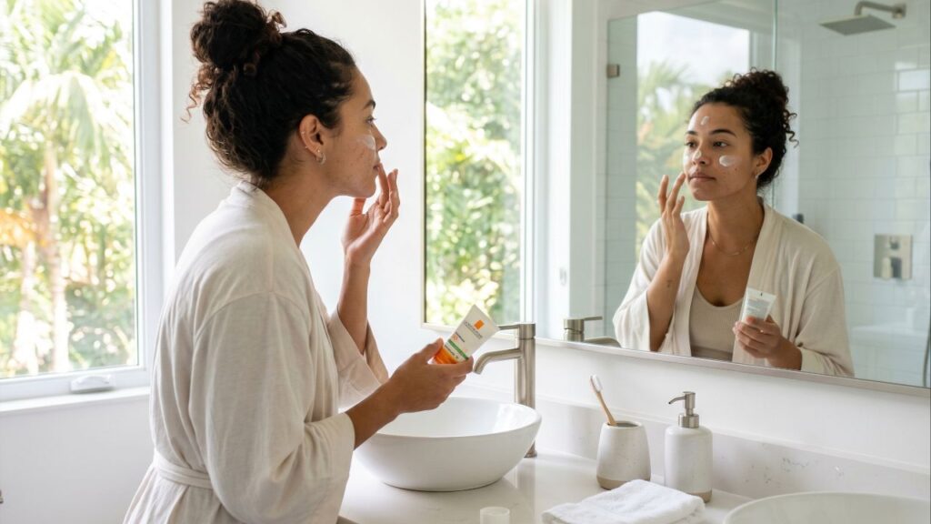7 passos simples de skincare matinal que cabem em rotinas corridas