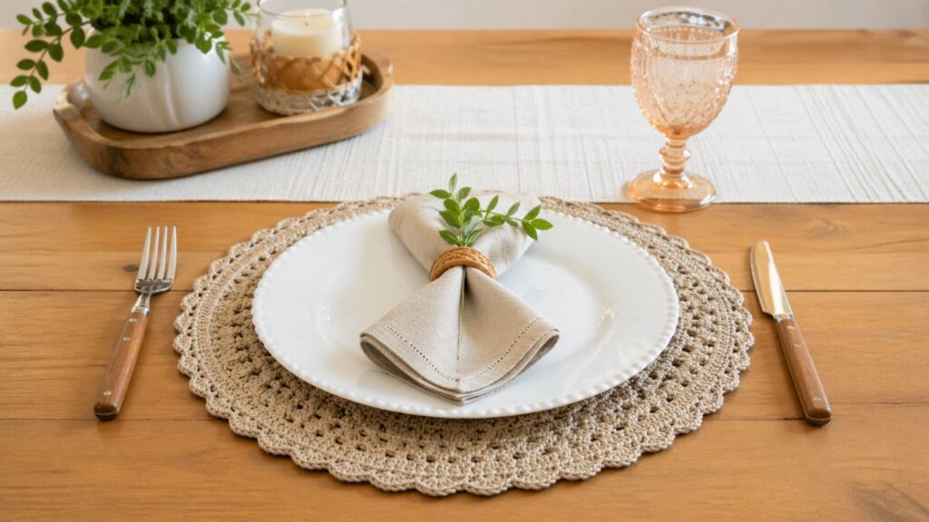 O sousplat de crochê simples que deixa qualquer mesa com cara de almoço especial