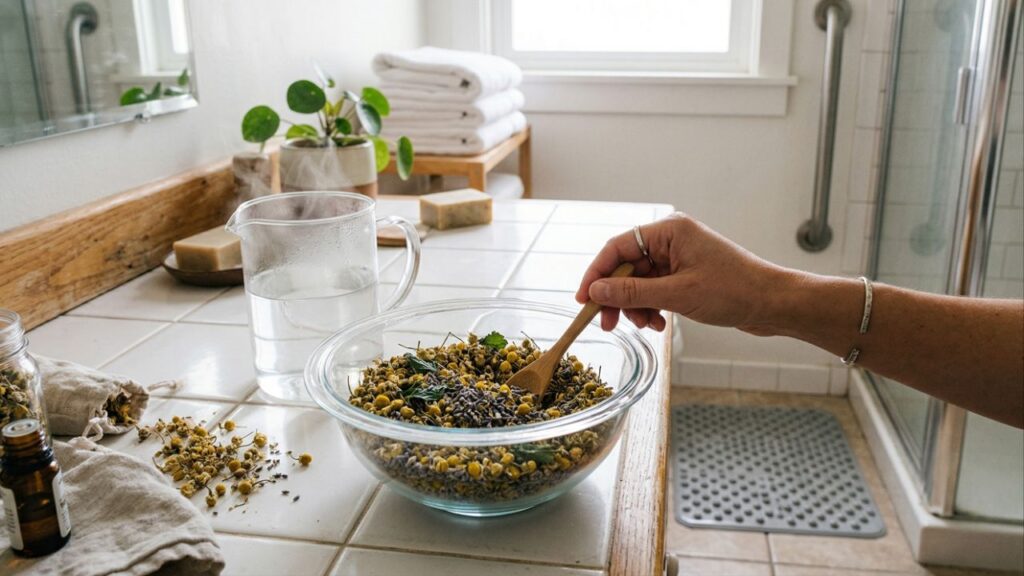 Como o banho aromático com ervas ajuda idosos a alcançarem um relaxamento profundo e real