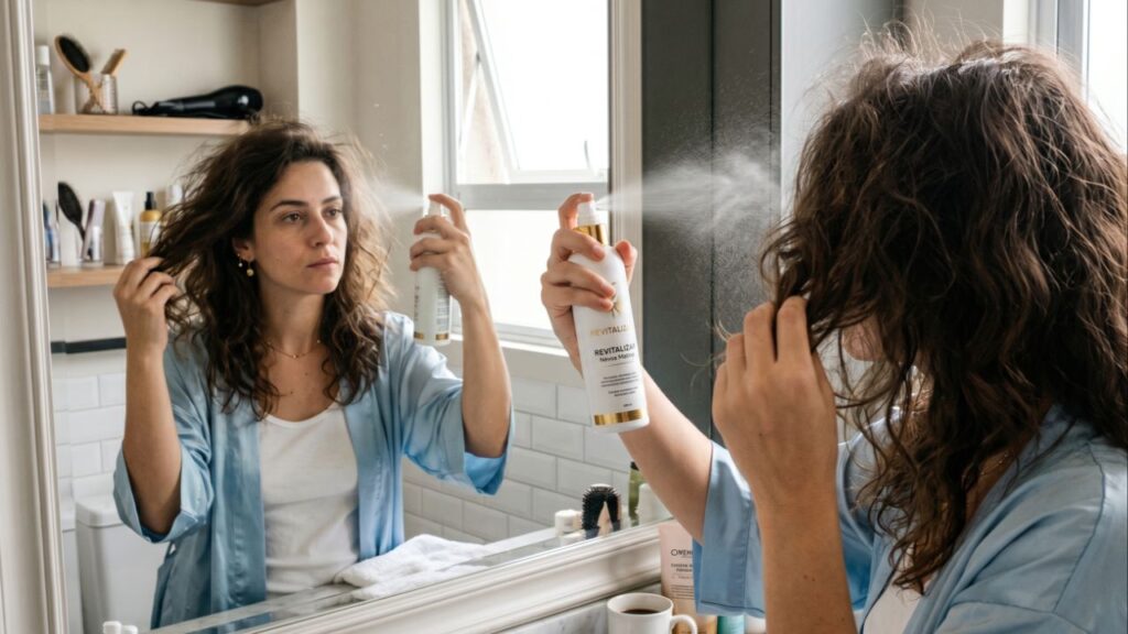 Este spray caseiro é o que você precisa para dar vida ao cabelo todas as manhãs