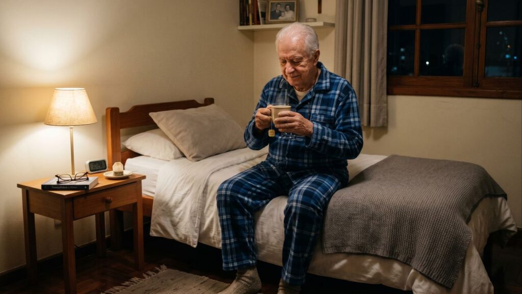 O que muitos idosos fazem 30 minutos antes de dormir para descansar melhor