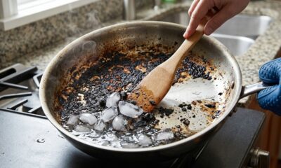 Você queimou a comida na panela? Gelo vai te salvar