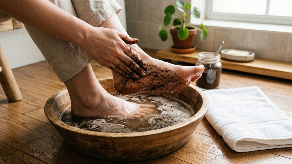 Lavar os pés com café e água morna: quais são os benefícios?
