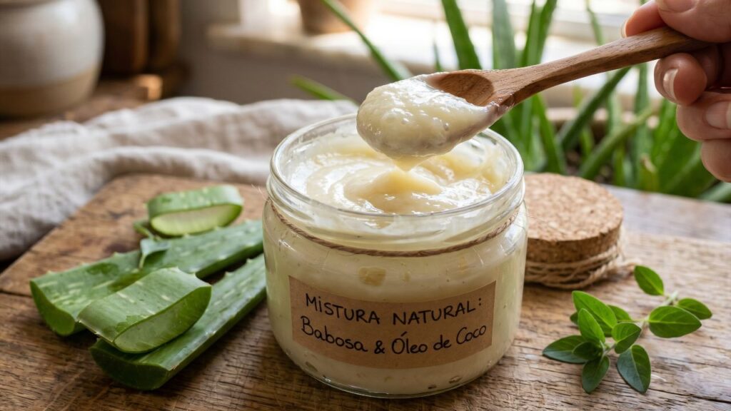 É fácil de preparar e pode ajudar cabelos grisalhos a ficarem mais macios após os 60: como fazer e usar babosa com óleo de coco