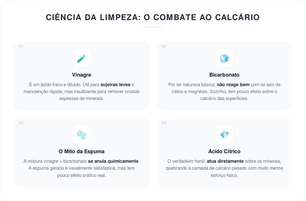 Nem água sanitária nem vinagre: o truque pouco conhecido para remover o calcário do banheiro em minutos