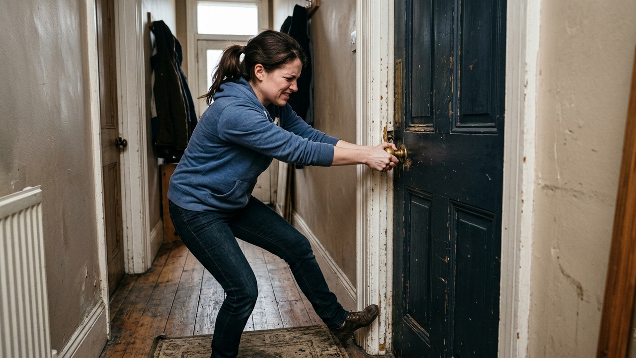 Porta empenada pode voltar a fechar bem com ajustes simples e sem troca imediata
