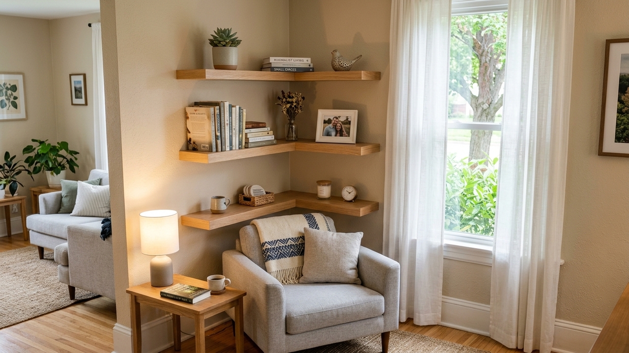 Prateleira de canto ajuda a organizar a casa e valoriza espaços pequenos que ficam sem uso