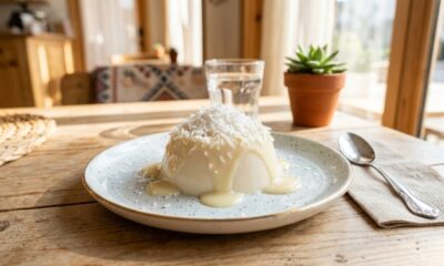 Esse pudim gelado de coco leva poucos ingredientes e fica perfeito para uma sobremesa sem forno