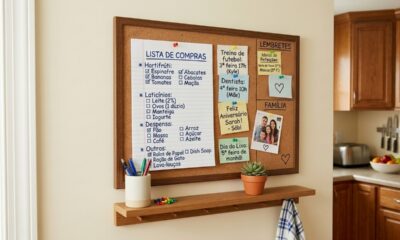 O quadro de recados na cozinha era um daqueles itens que organizavam a casa com simplicidade