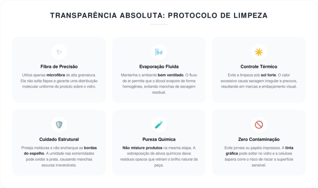 Sem vinagre nem bicarbonato: o truque caseiro com 1 ingrediente para limpar o espelho sem manchas