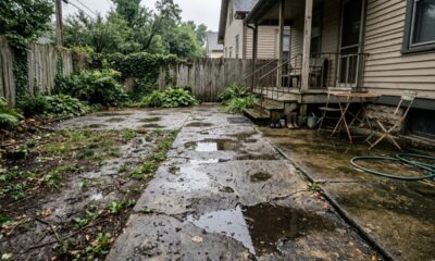 Desnível no quintal pode causar poças, sujeira e problemas de escoamento