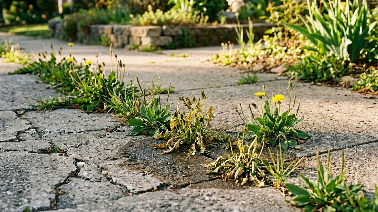 Adeus mato entre frestas: a mistura caseira que ajuda a deixar o quintal limpo com muito menos esforço