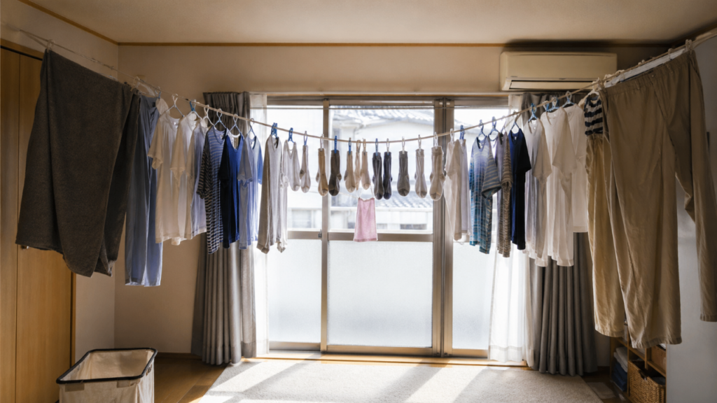 Nem sol forte, nem secadora: o método japonês que ajuda roupas a secarem mais rápido