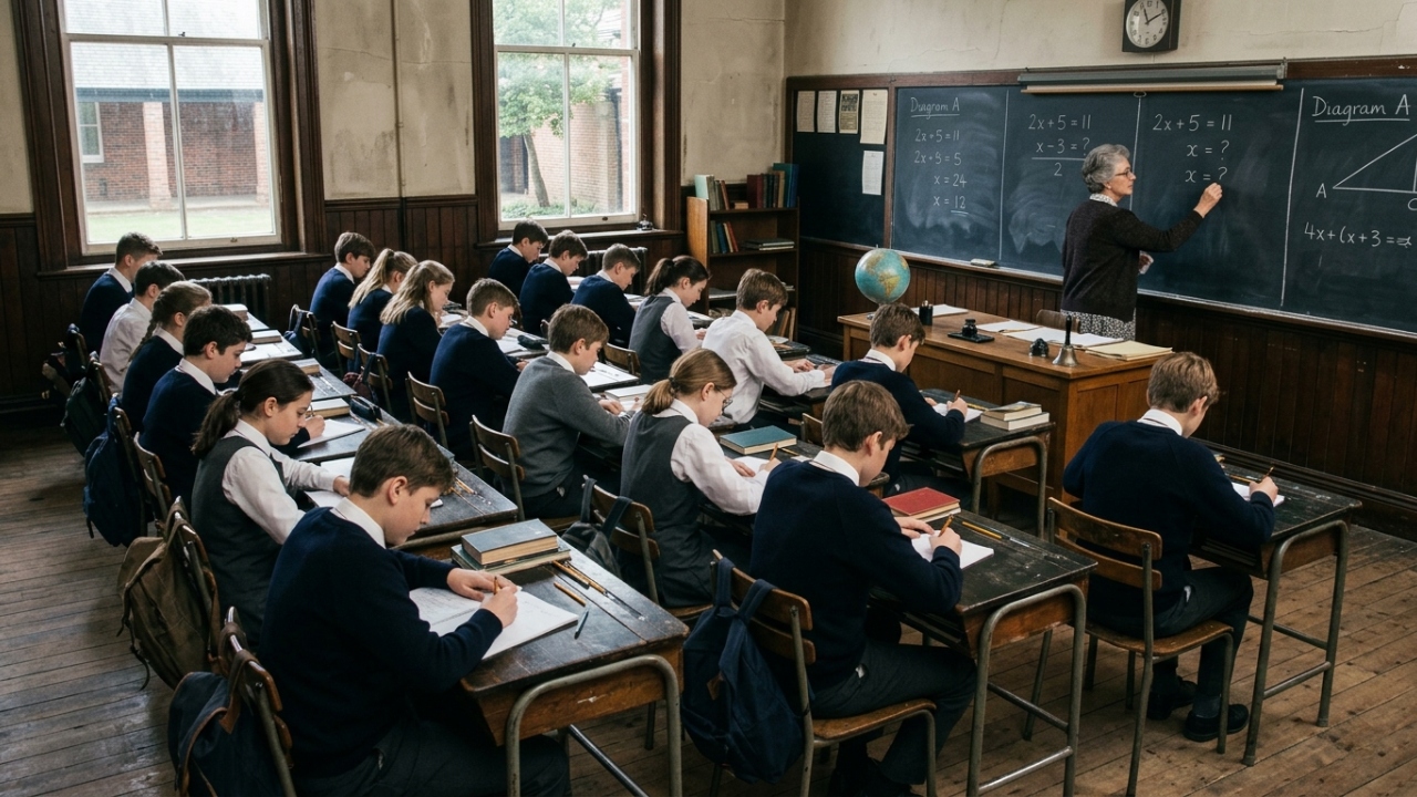 Situações da escola antiga como respeito total ao professor hoje seriam raras em sala