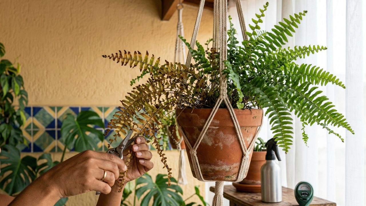 Samambaia secando e sem volume? Os cuidados que deixam a planta mais cheia, verde e bonita