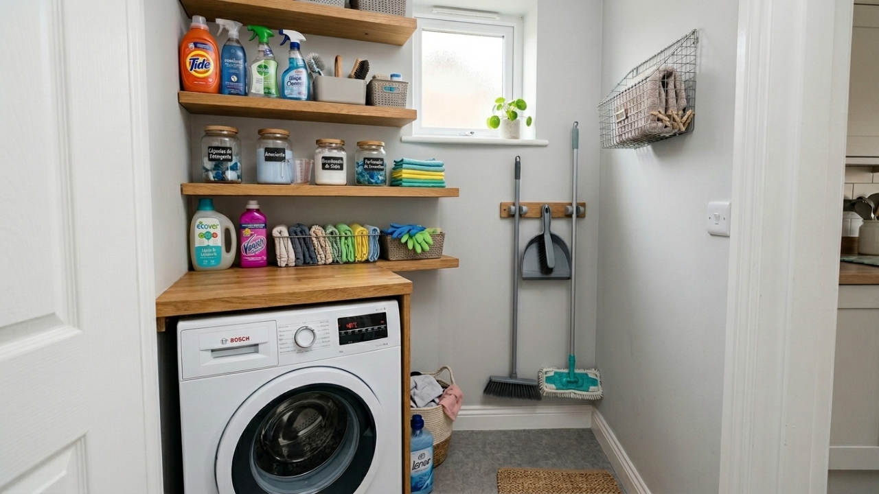 Área de serviço pequena pode ficar prática com soluções simples para organizar tudo