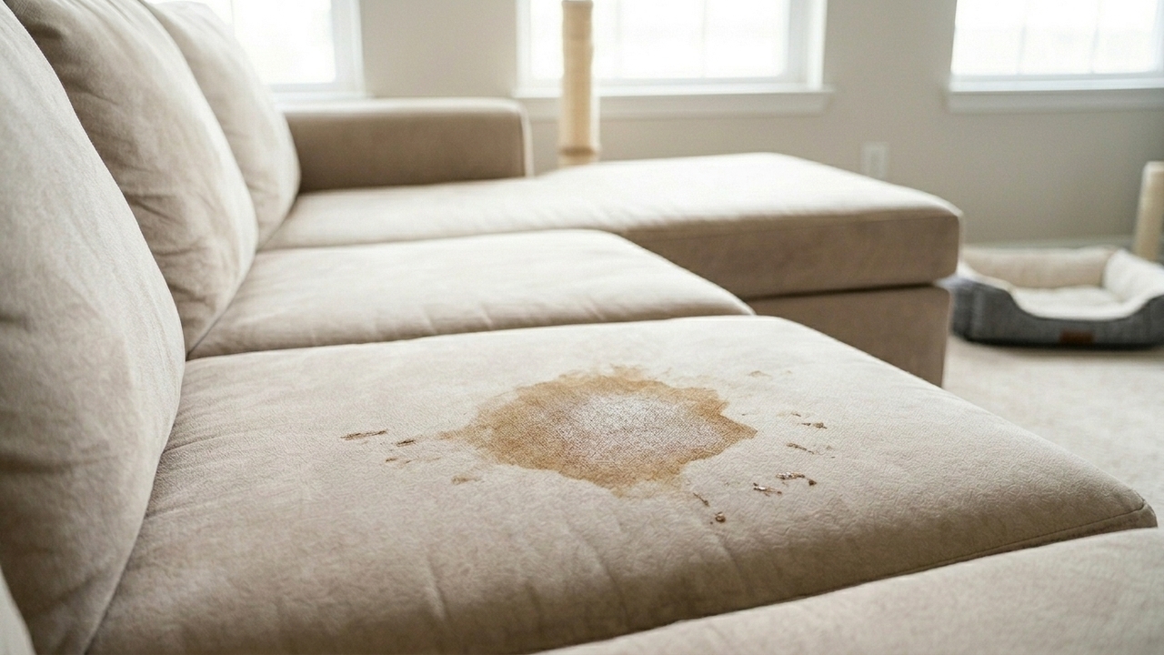 O truque certo para tirar cheiro de xixi de gato sem espalhar o odor pelo sofá ou tapete