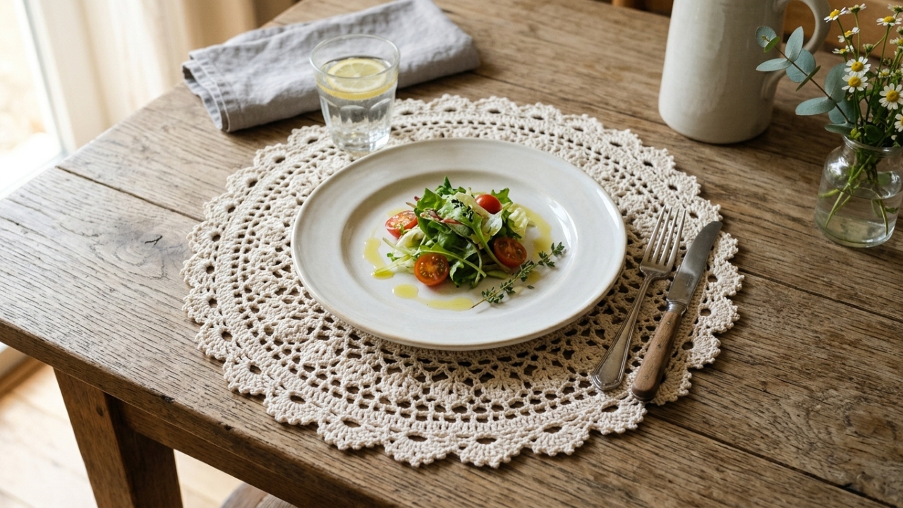 Como fazer sousplat de crochê com borda delicada para deixar qualquer mesa mais charmosa