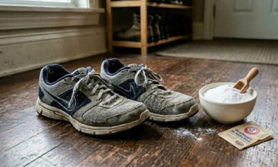 Sem vinagre e sem limão: o truque com bicarbonato que muita gente usa para tirar odor do tênis