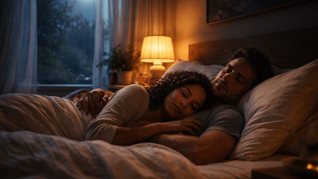 Salmos 4:8: “Mesmo enquanto você dorme, Deus continua cuidando de tudo”