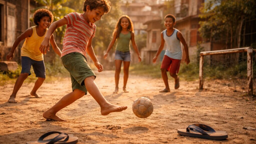 Diversões simples que juntavam a criançada sem precisar de quase nada para a tarde render