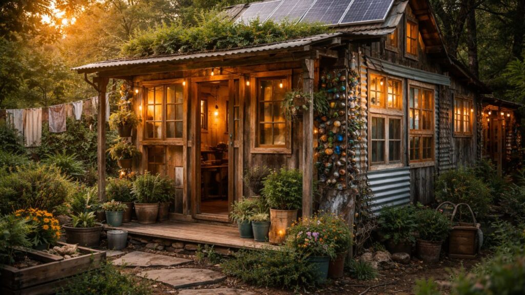 O projeto que transformou materiais reaproveitados em uma casa cheia de personalidade