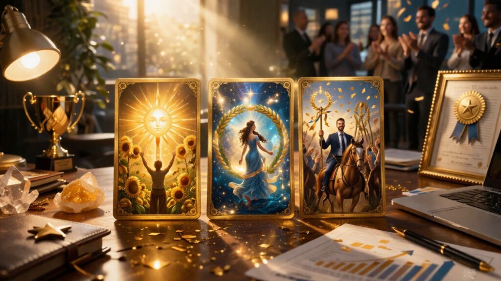 Cartas do tarot que indicam reconhecimento no trabalho e valorização profissional