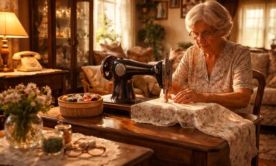 A máquina de costura na sala era comum e fazia parte da casa de muita gente