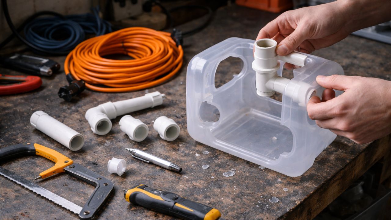 O galão plástico que virou organizador de fios e trouxe mais ordem para a casa sem gastar muito