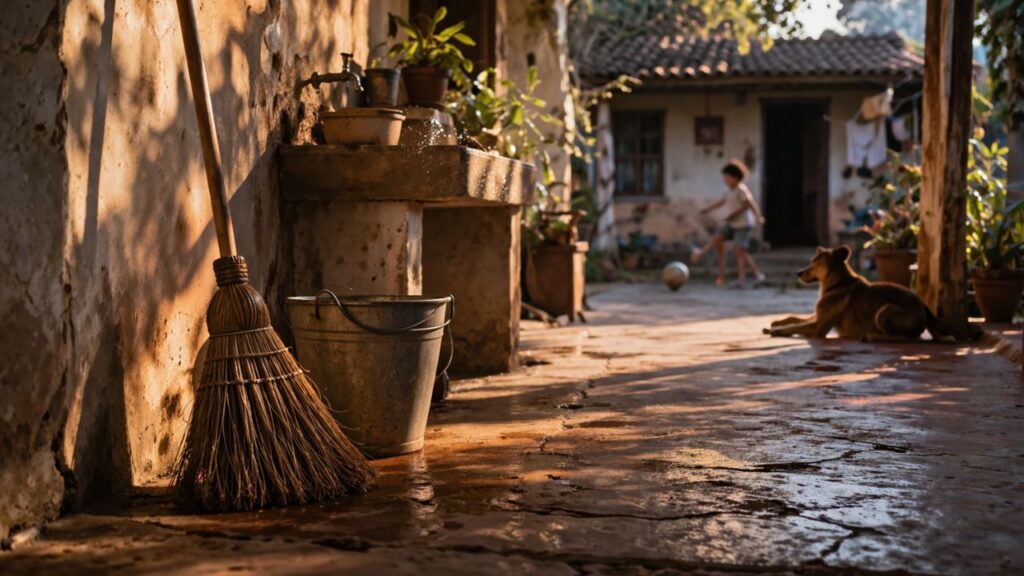 A vassoura de piaçava era daquelas coisas comuns da casa que pareciam durar para sempre