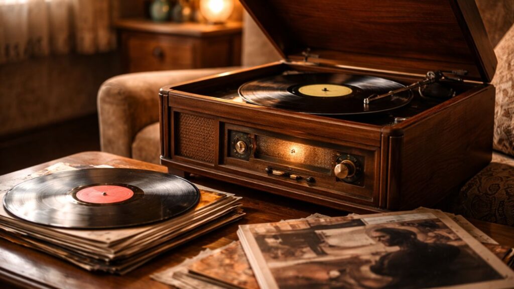 A vitrola e a coleção de discos eram daquelas coisas que davam outro valor à casa