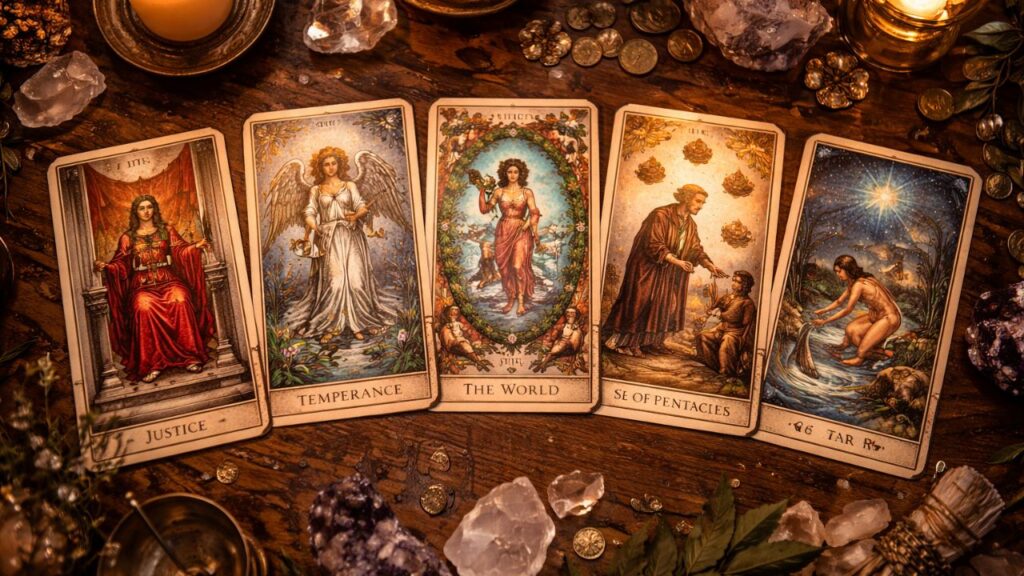 5 cartas do tarot que indicam equilíbrio entre dar e receber na vida emocional e material