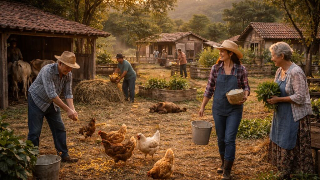 O lugar onde a tradição rural ainda aparece no plantio, nos animais e na convivência diária