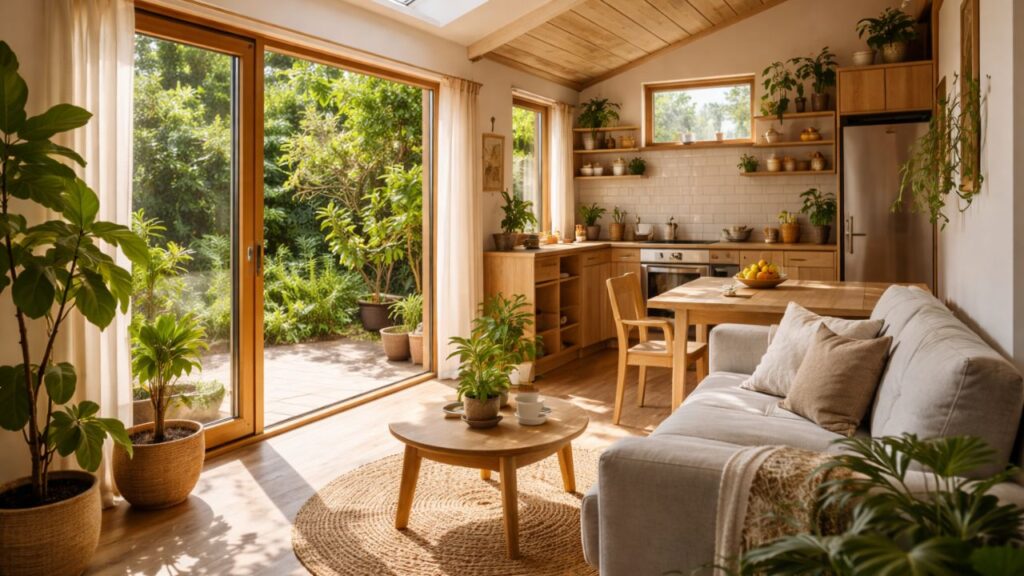 A casa pequena criada para aproveitar a luz natural e gastar menos energia