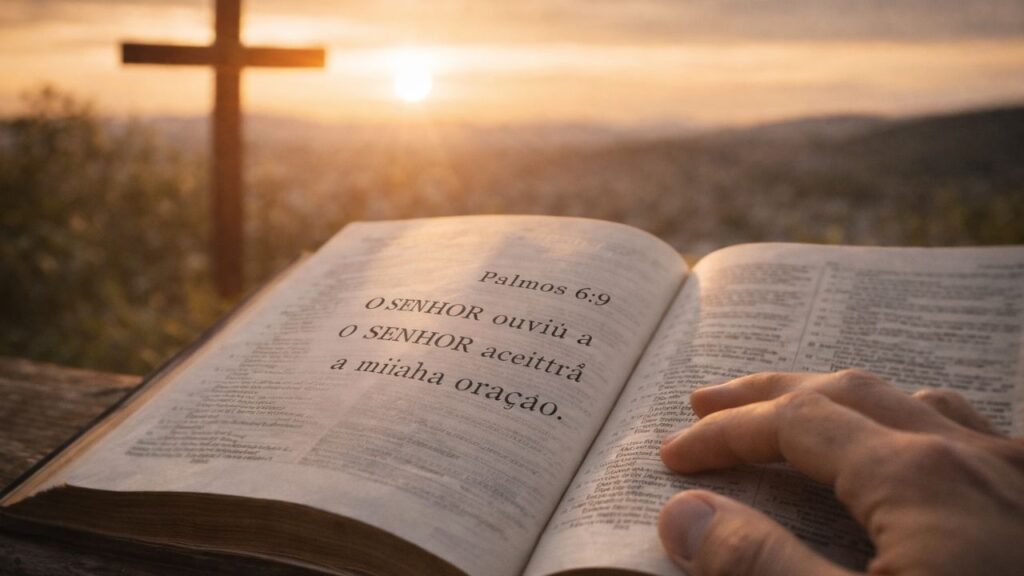 Salmos 6:9: “O Senhor ouviu a minha súplica e acolheu a minha oração”