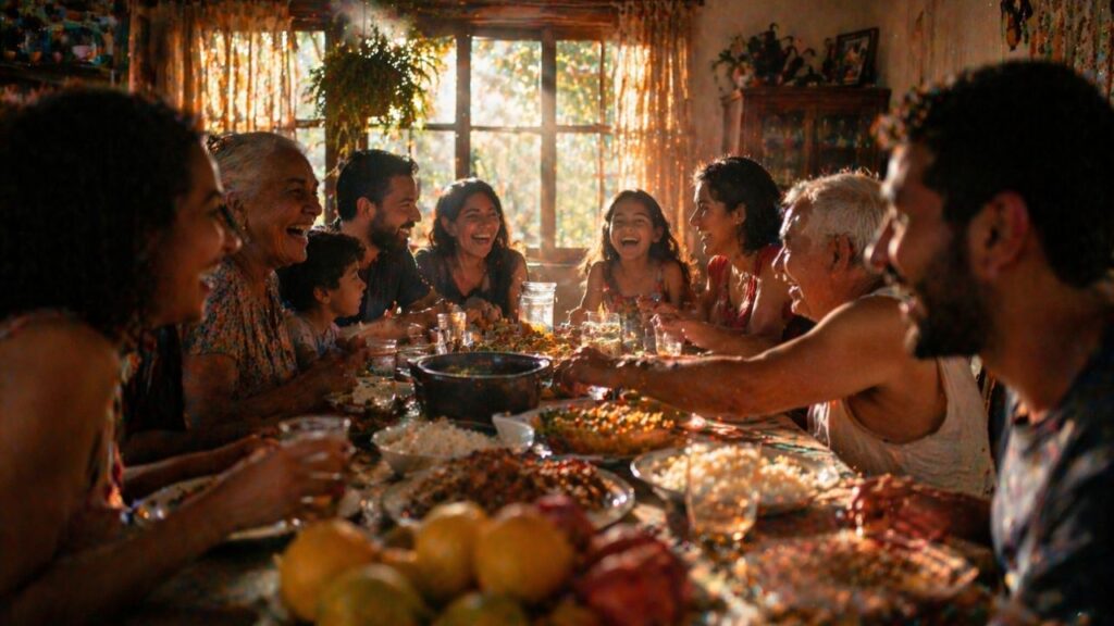 Reuniões em família que hoje são raras e ainda despertam uma saudade bonita