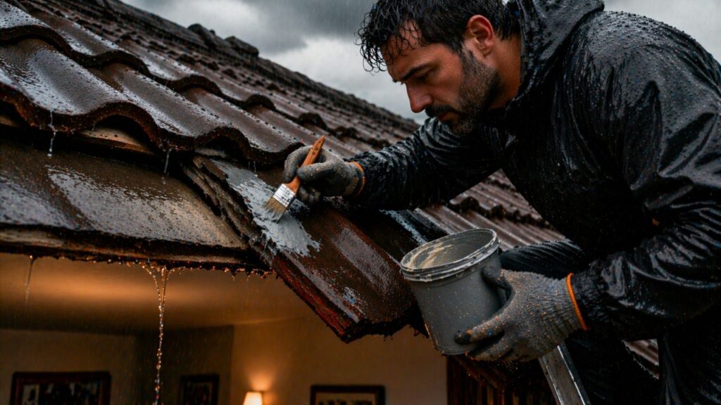 Como parar goteira no telhado com uma solução prática antes que a chuva piore o estrago dentro de casa